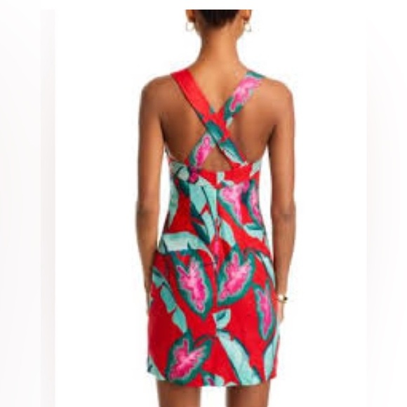 NWT FARM Rio Summer Foliage Linen Mini Dress Size Small - Picture 2 of 11